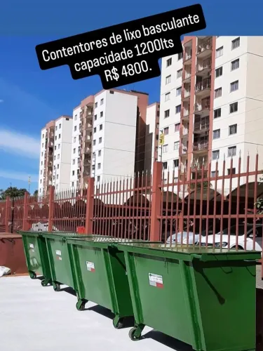 Lixeira contener basculante capacidade 1500lt