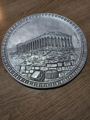 Prato de parede  Decorativa em Metal - Parthenon Atenas