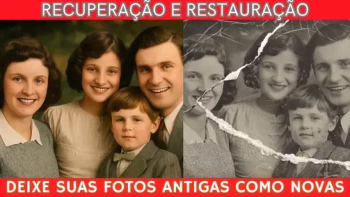 Restauração E Correção De Fotos Antigas E Danificadas