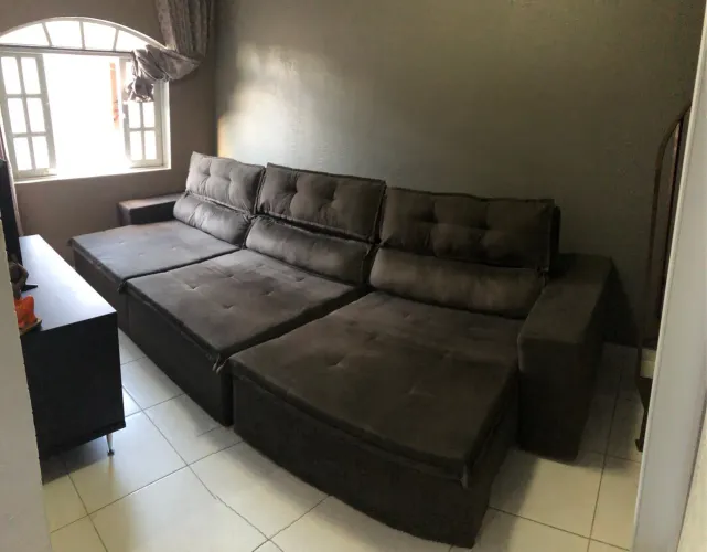 Sofá Café - 6 Lugares Largura - 3,57m Comprimento - 1,52m