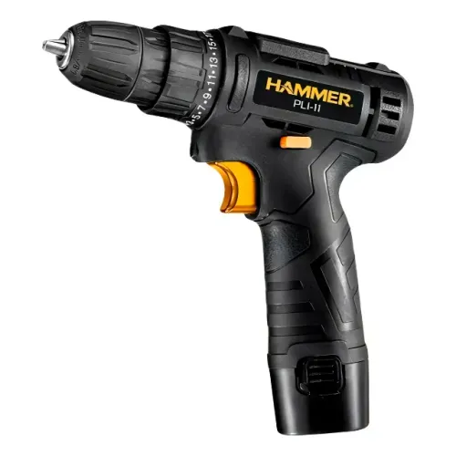Parafusadeira Furadeira Hammer Pli-11 A Bateria Bivolt Preto