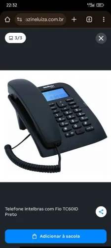 Telefone Intelbras com Bina  TC60ID