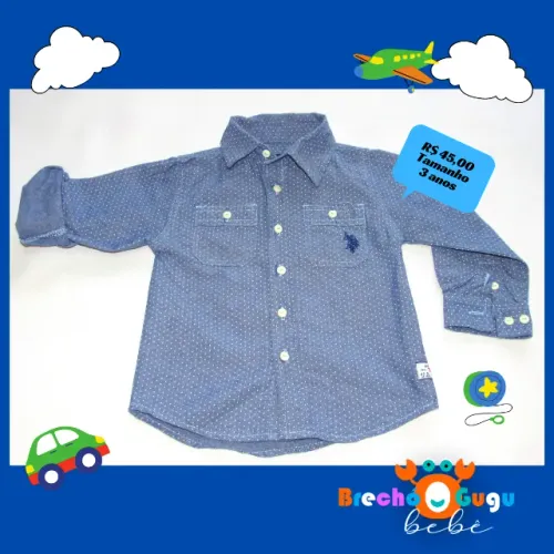 Camisa linda manga longa Us Polo original, em ótimo estado!!! Tamanho: 3 anos