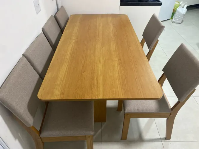 Conjunto mesa de jantar 6 lugares