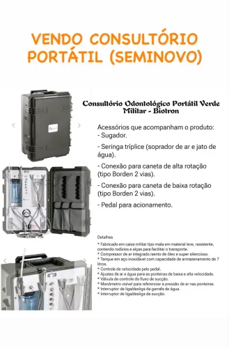 Vendo Consultório Portátil Seminovo Biotron