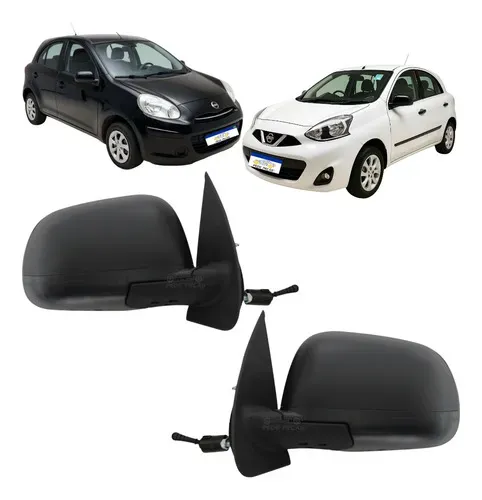 Retrovisor Nissan March 2012 A 2020 Par Manual C/ Controle