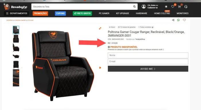 Poltrona Gamer Cougar