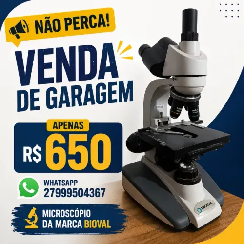 Microscópio Óptico Biológico Profissional - Marca Bioval (Oportunidade)