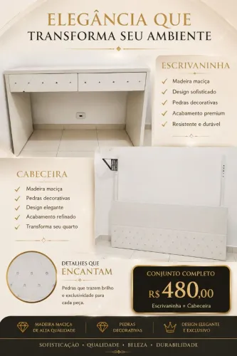 ESCRIVANINHA E CABECEIRA DE CAMA