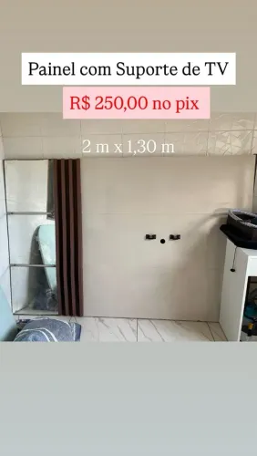 Painel de sala com suporte de TV