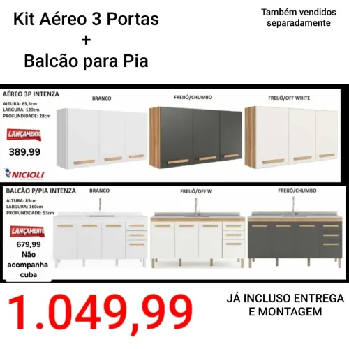KIT AÉREO + BALCÃO PARA PIA
