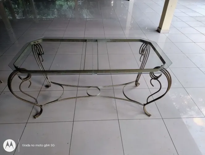 Mesa de vidro retangular 1,70 x 0,80