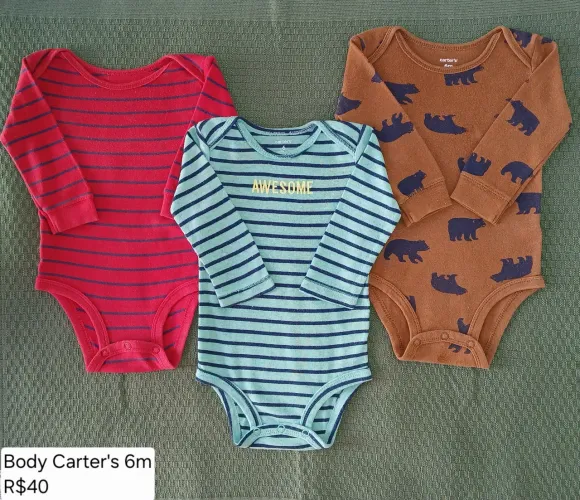 3 Bodys Carter's 6m Menino