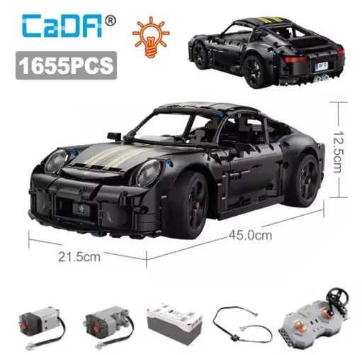 BLOCOS DE MONTAR CARRO ESPORTIVO PORSCHE RUF GT 1655 PEÇAS C63006W MARCA CaDA TIPO LEGO