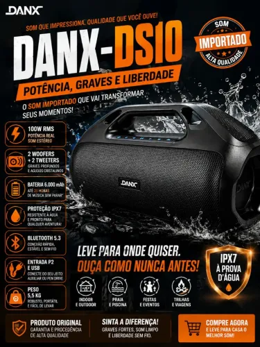 CAIXA DE SOM DANX DS10 IMPORTADA