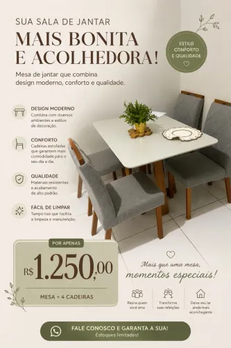 Mesa 4 cadeiras