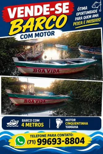 Barco para pesca e passeio