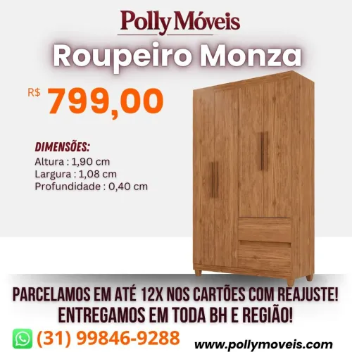 Guarda Roupa Monza! Pronta Entrega!