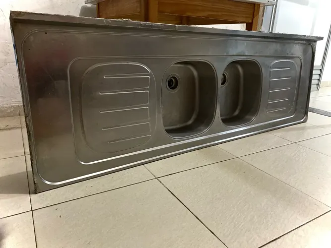 Pia Inox 2 Cubas 1,80mX60cm Seminova