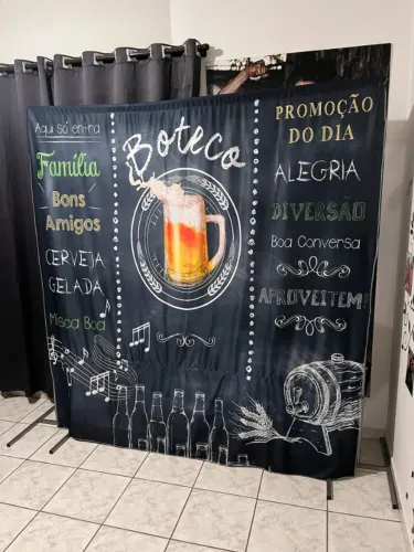 Painel Retangular Tec Sublimado Churrasco 2,0x2,0