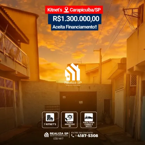 Prédio com 7 kitnets à venda  Aldeia, Carapicuíba/SP