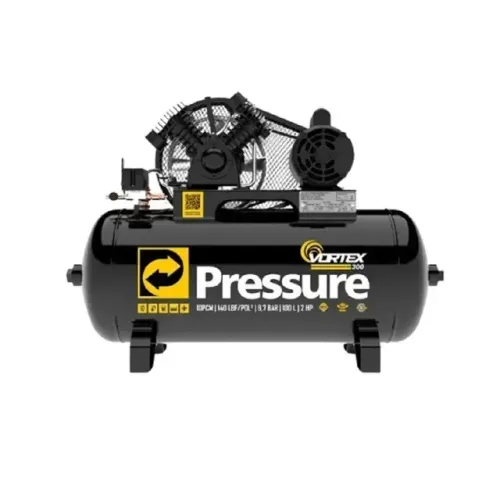 COMPRESSOR 100 LT 10 PÉS 140 LB MOTOR 2 HP WEG MONOFÁSICO 220V VORTEX 300 - PRESSURE