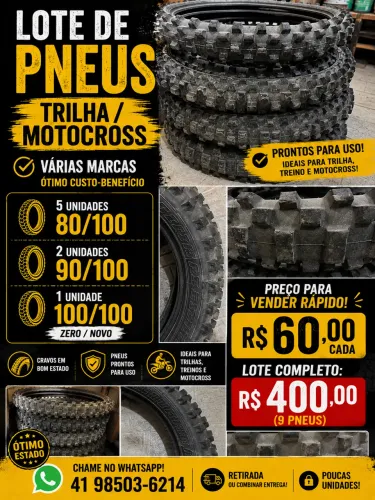Pneus Trilha Motocross 80/100 90/100 Lote Barato