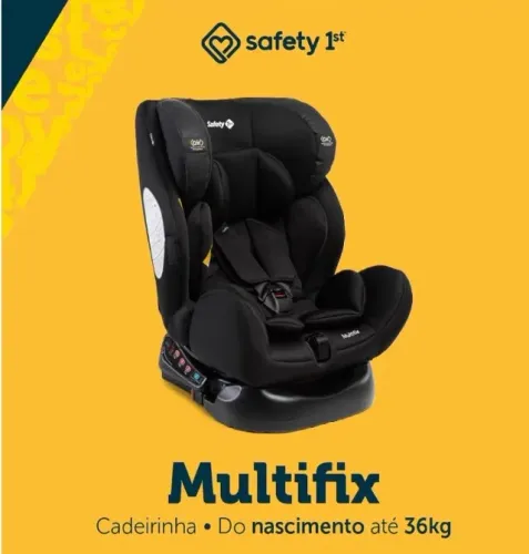 Cadeirinha seminova da marca Safety 1st, Multifix, 0 a 36kg, com Isofix, cor preta. 