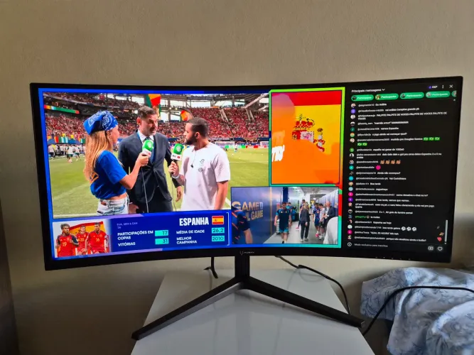 Monitor Gamer Curvo Husky Tempest 34" Ultrawide 180 hz QHD 1ms DisplayPort HDMI 99%RGB