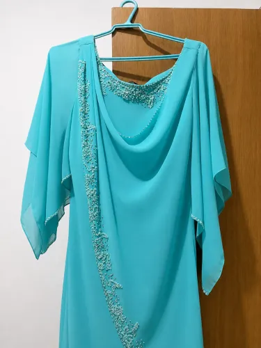 Vestido de festa Luxo azul Turquesa 