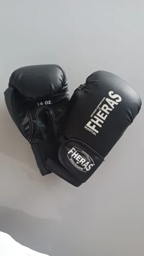 Luva Boxe Muay Thai Tradicional 14oz Preto - Fheras