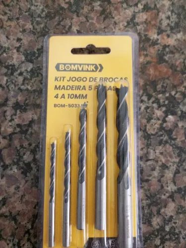 Kit Brocas para madeira medidas na foto 