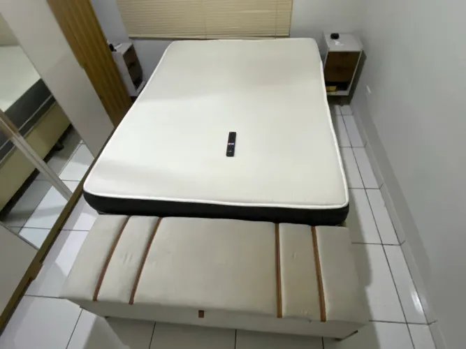 Cama box colchão com baú madeira
