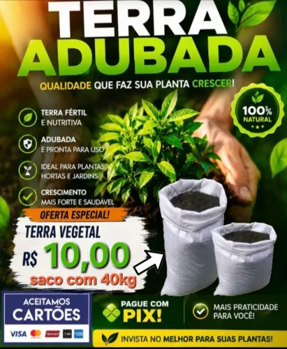 Terra Preta Peneirada e Adubada 