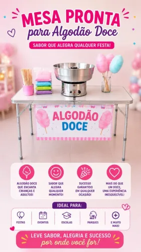 Algodão Doce para Festas (Apenas em Praia Grande)