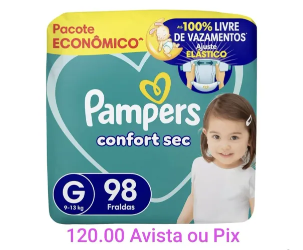 Fraldas Pampers Fita, 120.00 Avista ou Pix Cada Pacote 
