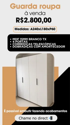 Guarda roupa em mdf a venda