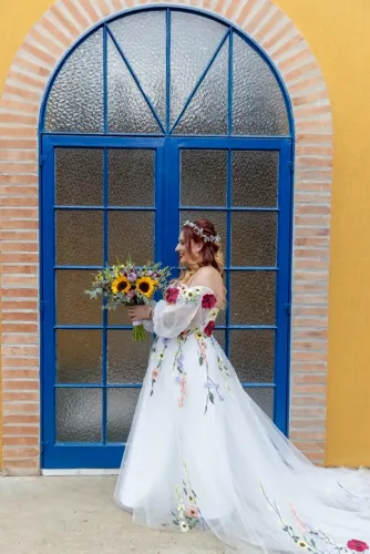 Vestido de noiva florido