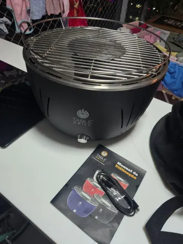Churrasqueira table grill carvão sem fumaça