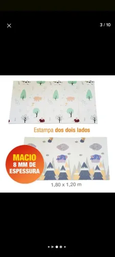 Tapete infantil dobrável emborrachado bebê dupla face