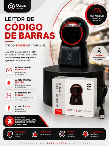 Leitor Fixo de Código de Barras Oásis