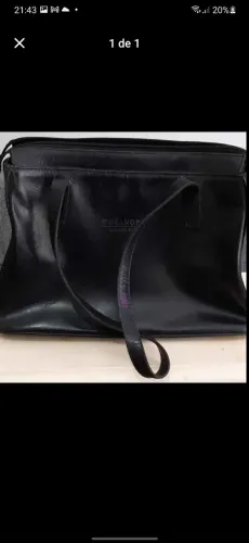 Bolsa de couro preta
