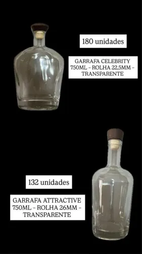 Garrafa de vidro lacradas