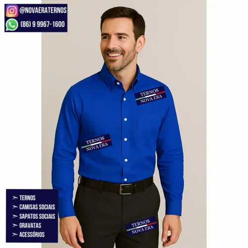 CAMISA SOCIAL SLIM FIT AZUL ROYAL