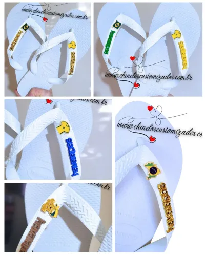 Chinelo Havaianas Brasil Customizado - Copa do Mundo
