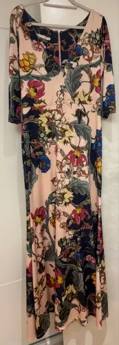 Vestido Longo Victor Dzenk Estampado - Tam. GG