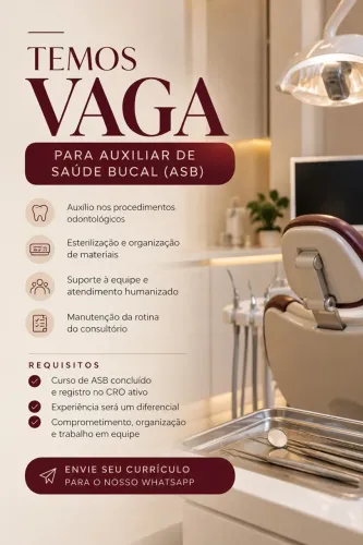 Vaga para Auxiliar de Saúde Bucal ASB