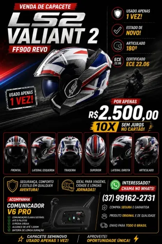 Capacete LS2 VALIANT 2 FF900 REVO