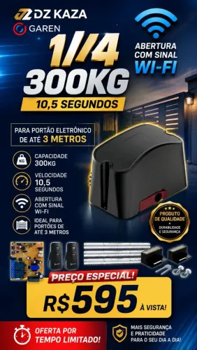 Portão eletrônico DZ KZA GAREN/ oferta válida para Maringá e Sarandi.