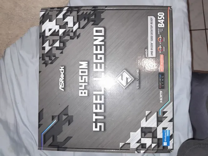 Placa mãe steel legend b450 com ryzen 5 5500 
